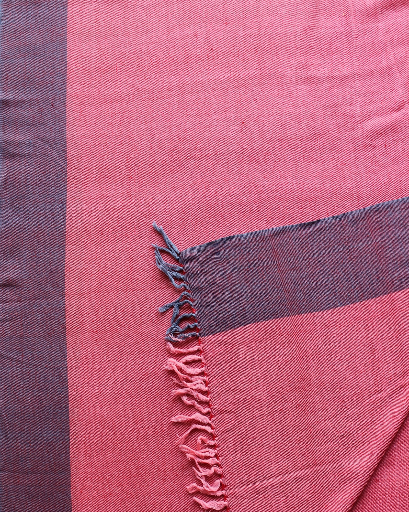 Grey Band Pink Woven Shawl