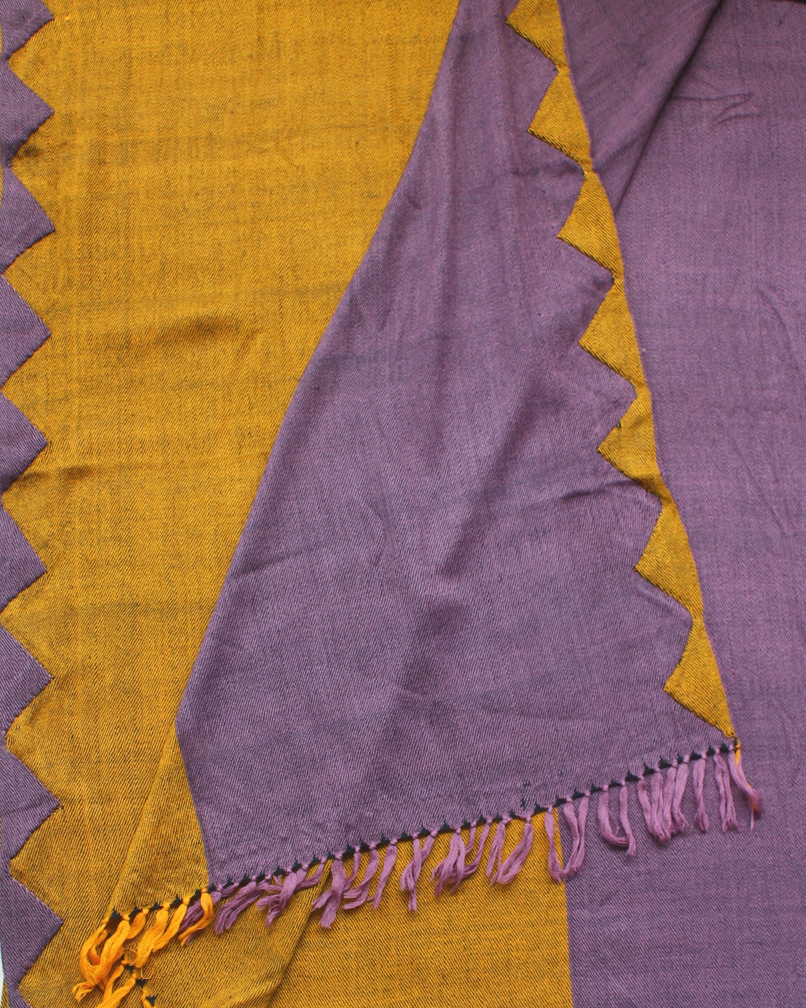 Purple Yellow Tikona Woven Shawl