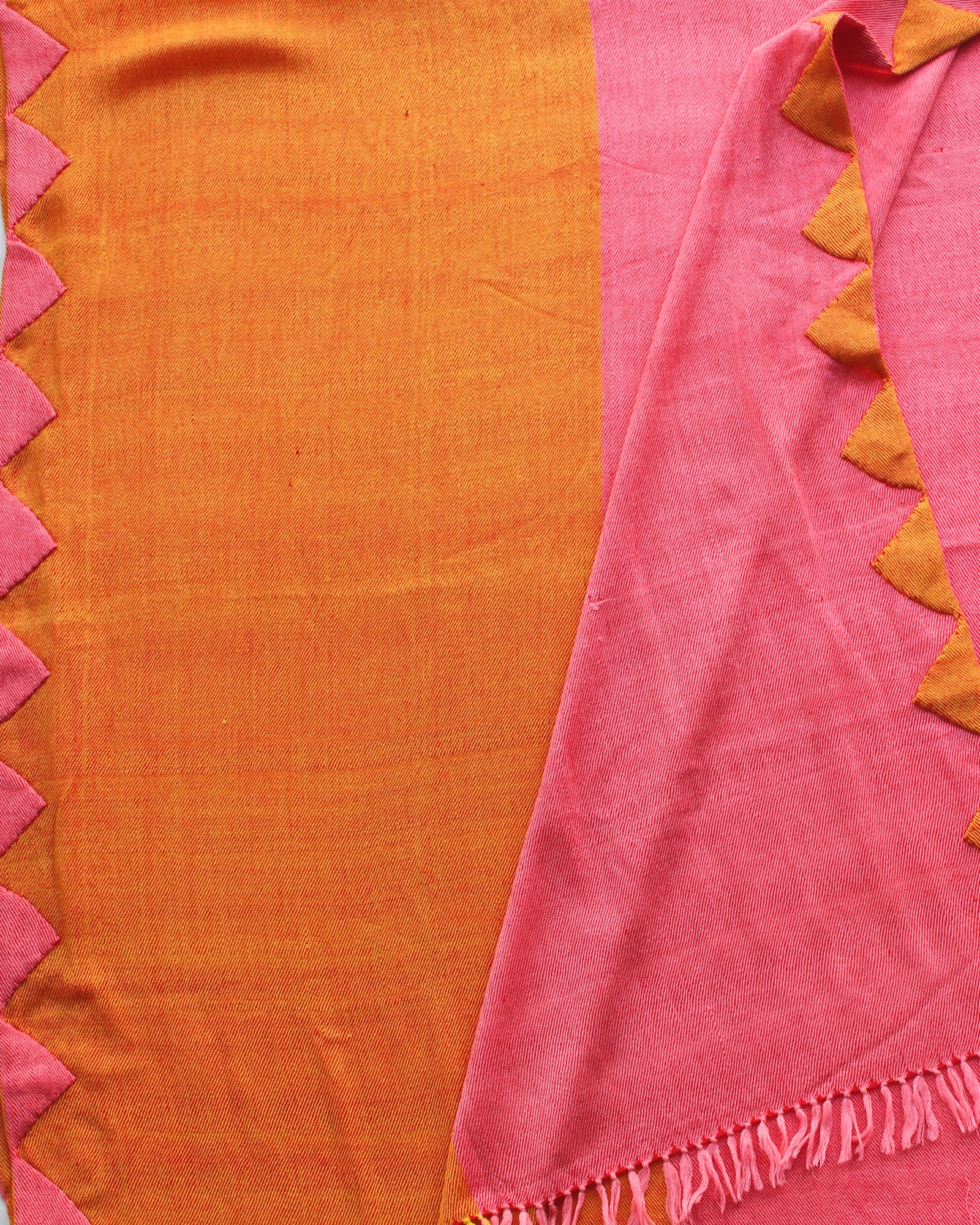 Orange Pink Tikona Woven Shawl