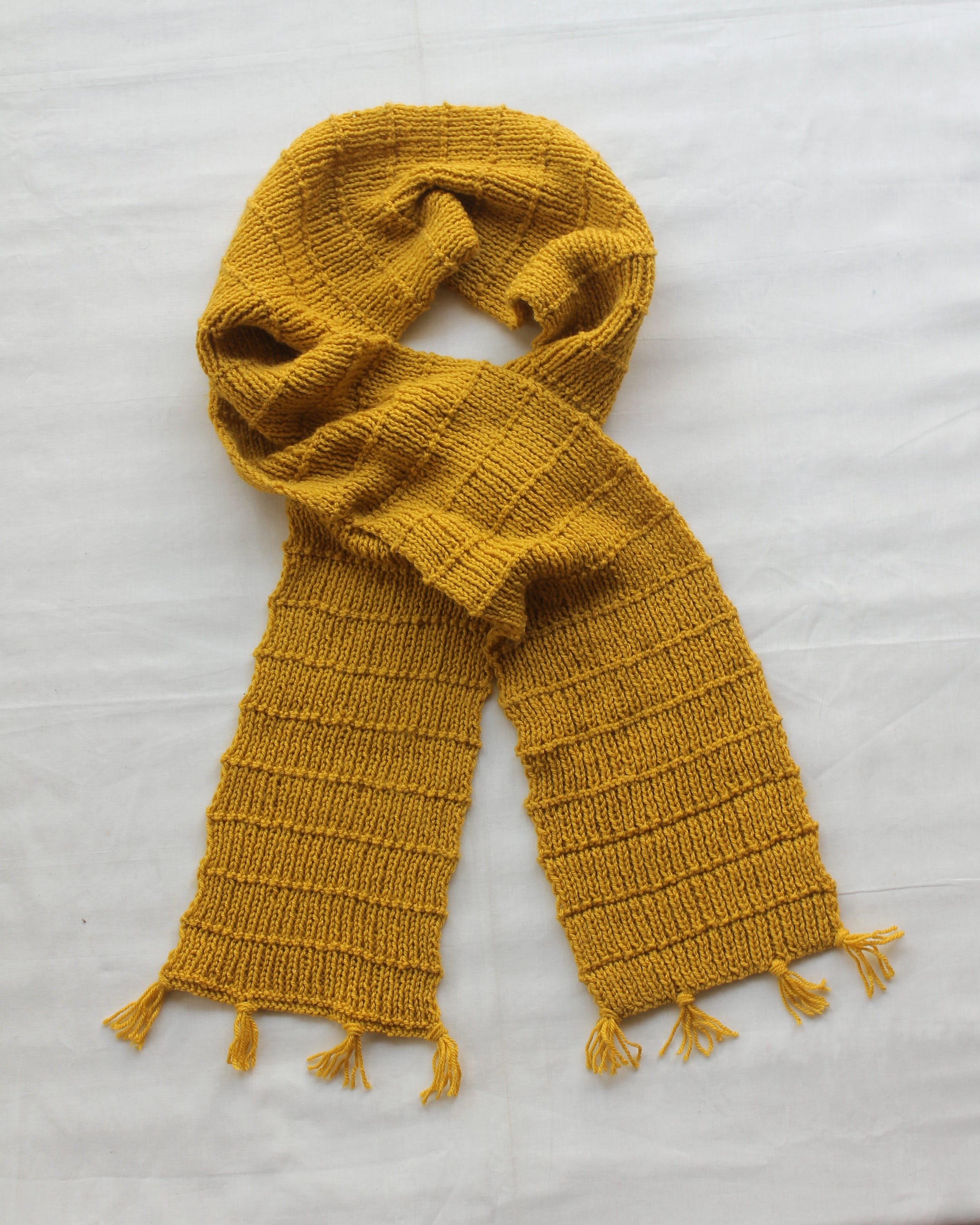Yellow Handknitted Muffler