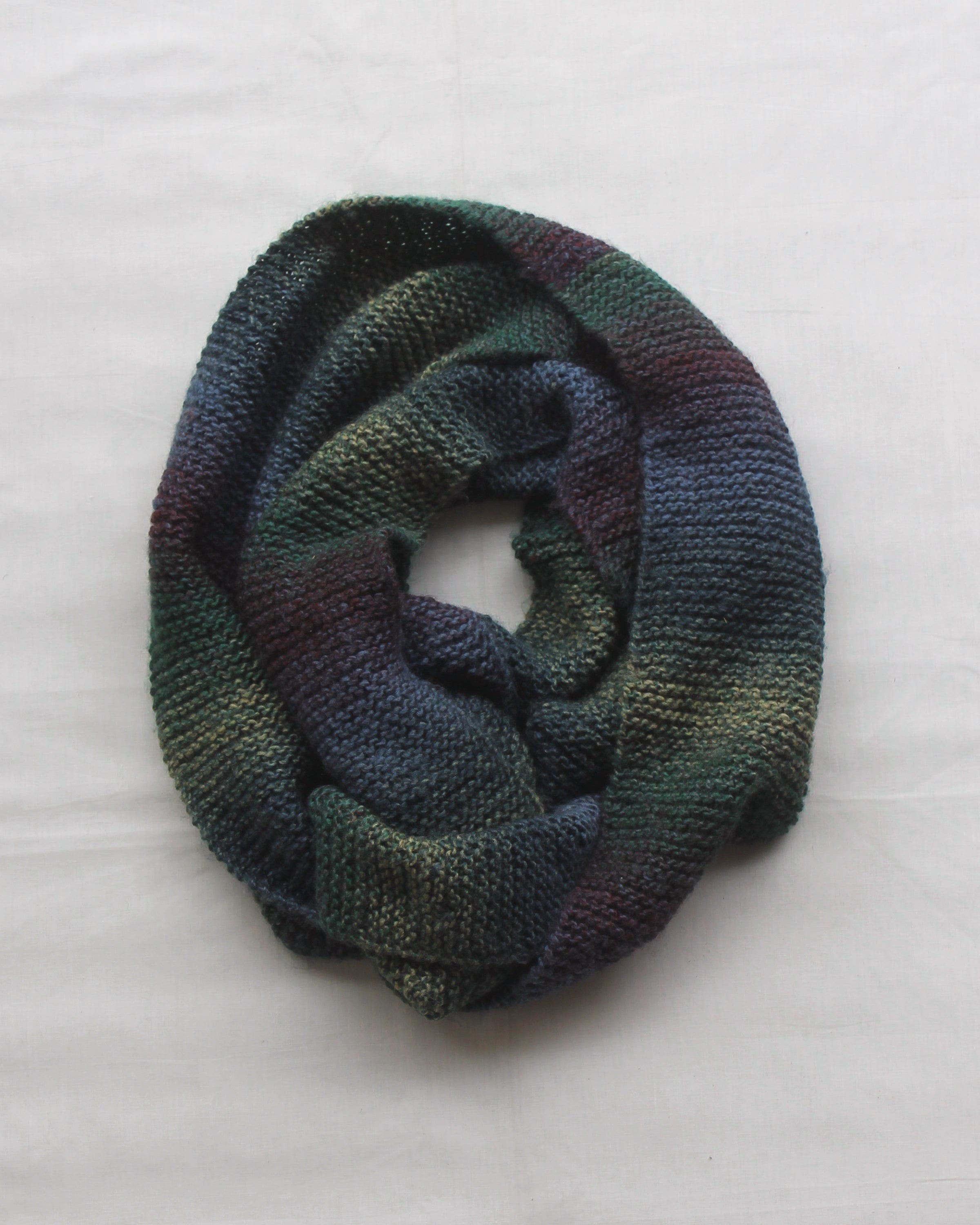 Blues & Greens Shaded Handknitted Infinity Scarf