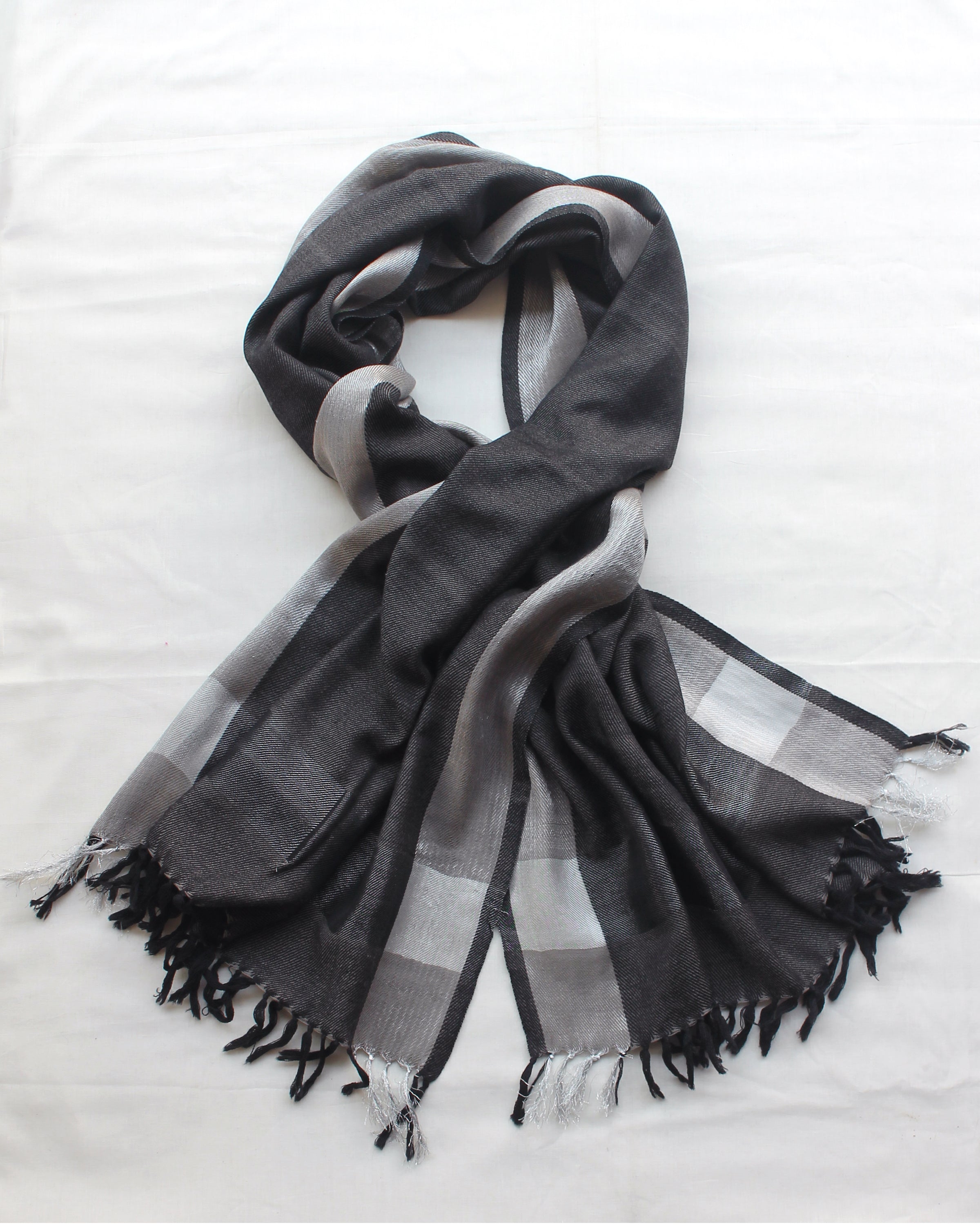 Black Silver Zari Stole