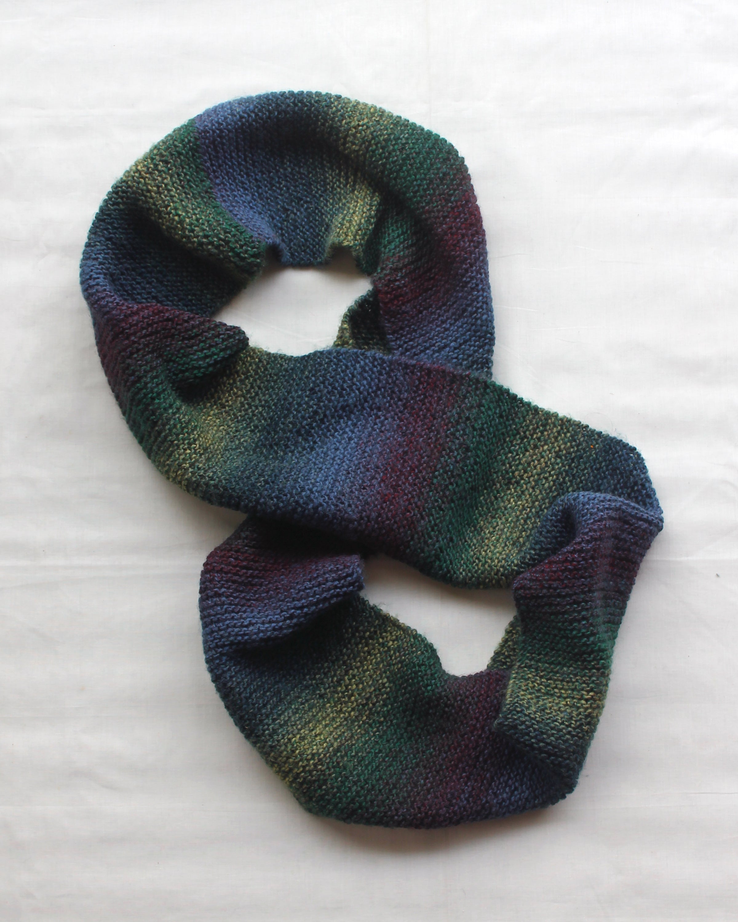 Blues & Greens Shaded Handknitted Infinity Scarf
