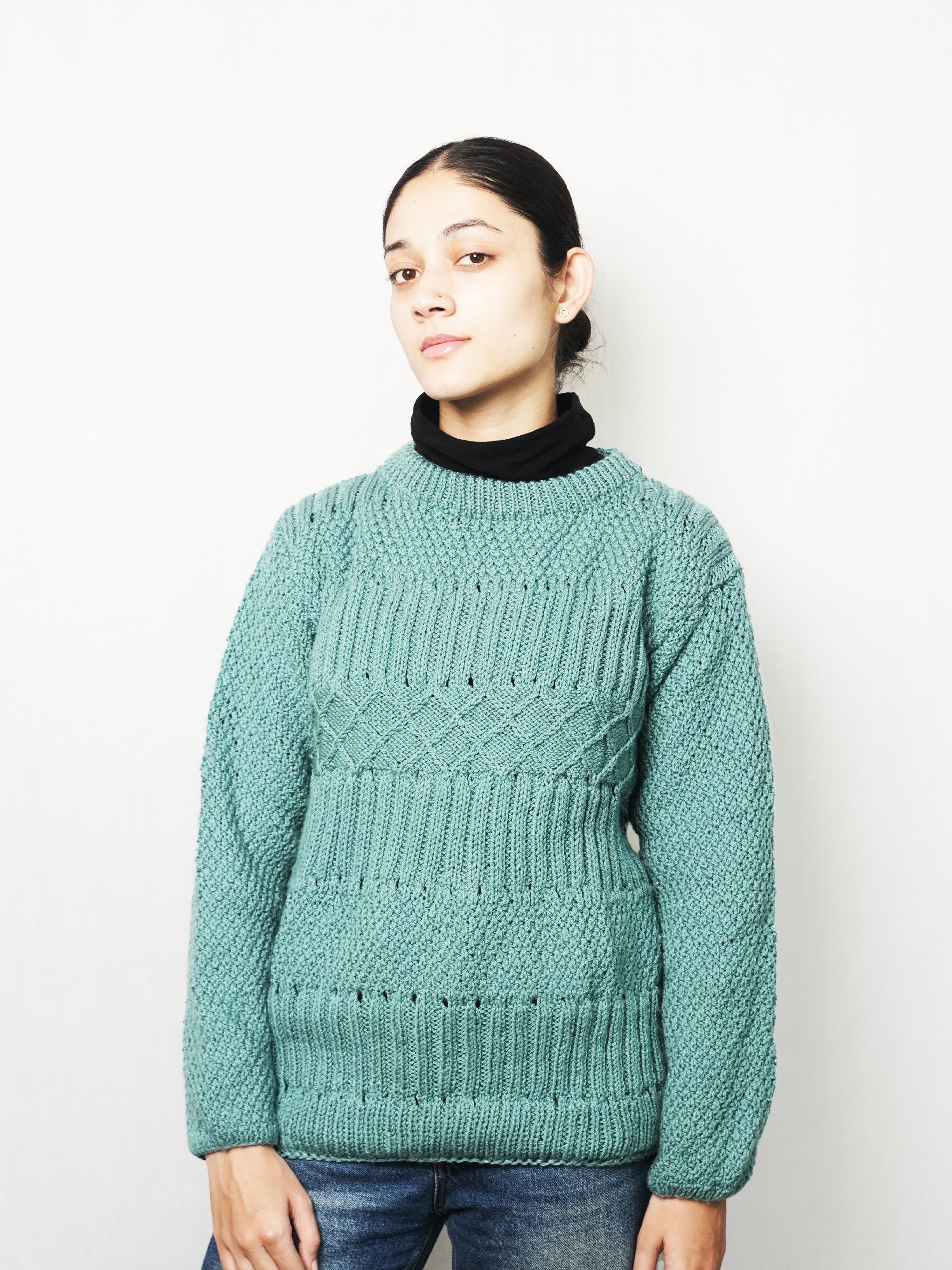 Teal Blue Multiknit Sweater