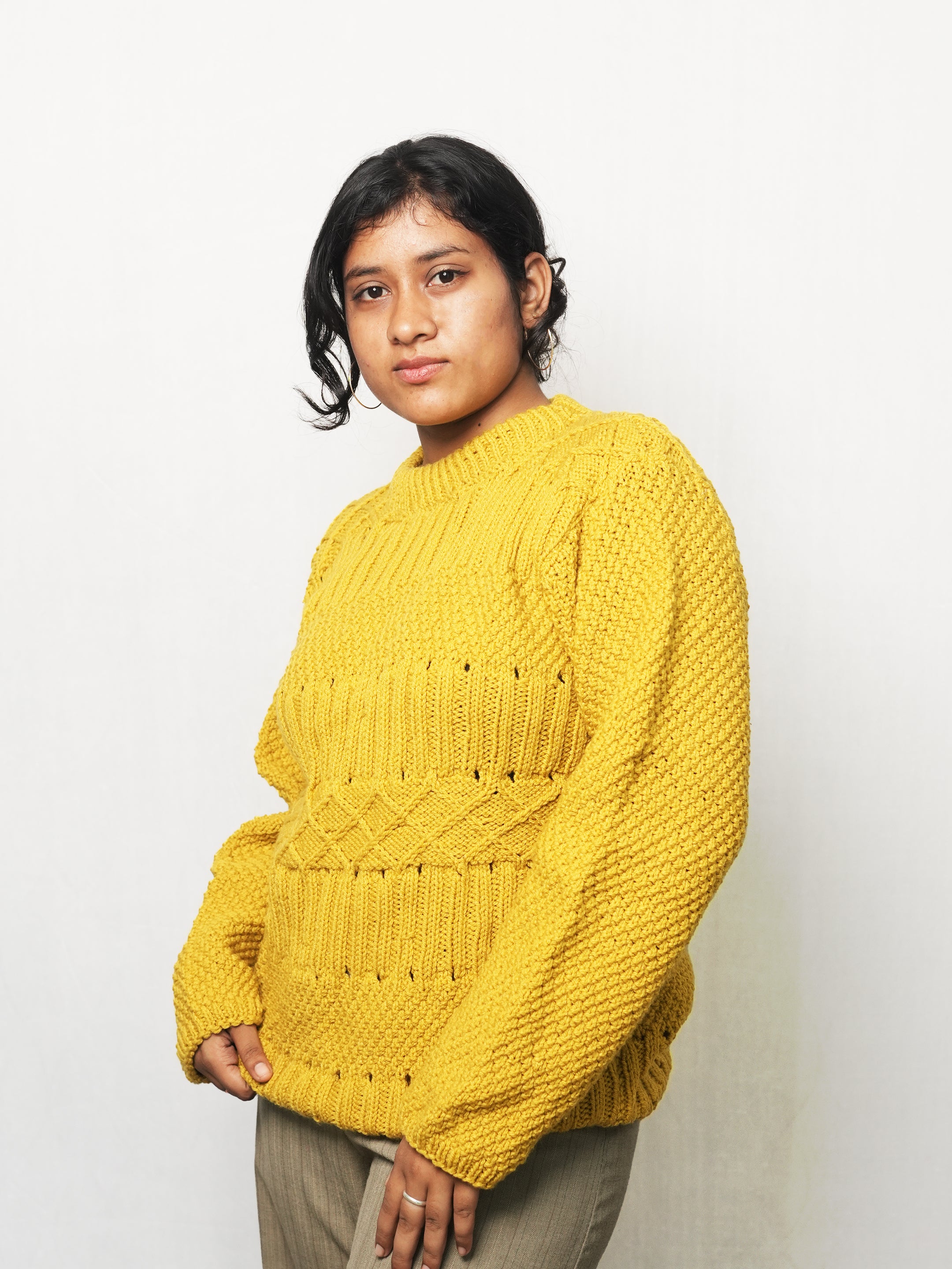 Mustard Multiknit Sweater